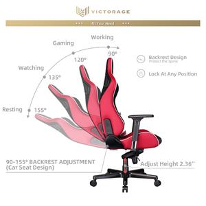 VICTORAGE Delta VC Series Premium PU Leather Home Chair Gaming Chair(Red)