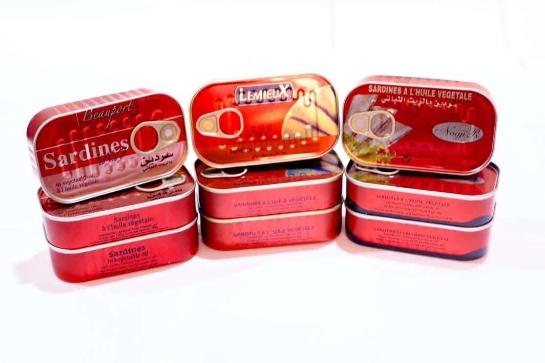 Sardines en conserves à l'huile végétale /boite de 125g Import Export