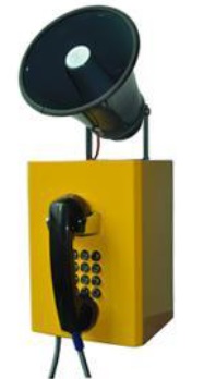 Loud speaking weatherproof telephone