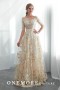 Multi-Coloured Embroidery Lace Wedding Dress #18384