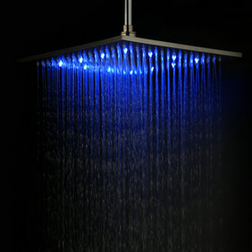 12 pouces tête de douche en acier inoxydable avec des couleurs de lumière LED changeant