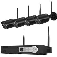 Black 4CH 1080P WIFI NVR Kit