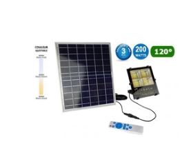 Projecteur LED solaire - Série AJUST - Couleur éclairage AJUSTABLE - 200 Watts - 18 000...