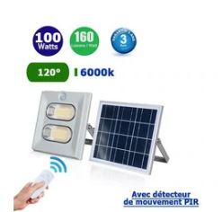 Projecteur LED solaire - SÉRIE MOVE - 150 Watts - 24 000 Lumens - 160 Lumens/watt - Ang...