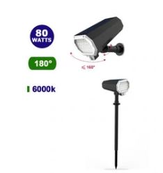 Projecteur solaire à rotation automatique - Série AUTOMATIC - Rendu lumineux 80 Watts...