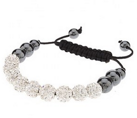 Bracelet tibetain en matiere crystaux et hematites. ( 3 couleurs)