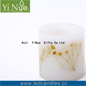 Unscented Embedded Dried Flower Flameles LED Candle