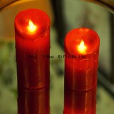 Tear drop led candle in red with moving flame and remote control