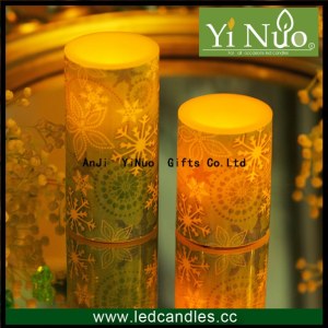 3in X 4in Green Snowflake Led Flameless Candle