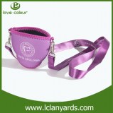 Matériau polyester longe personnalisé avec duen néoprène porte en verre lanière