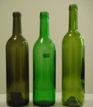 Glass wine bottle