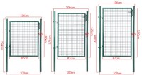 Porte de clôture de jardin simple ou double petite porte cadre en acier avec serrure et poignées
