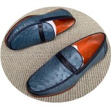 Chaussures complètes authentiques en cuir d'autruche semelle en cuir de vachette cousues à la mai...