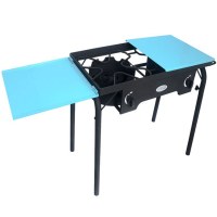 Out-door Portable Explore Gas Cooker Double Burner LPG Stove With Weather-shield