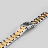 FEATURES OF WS022 ROSE GOLD AND SILVER STAINLESS-STEEL WATCH BRACELET