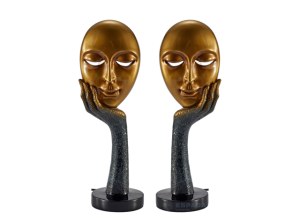 Side Cabinet Art Décor Face Table Lamp