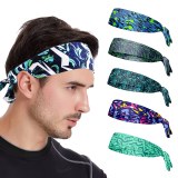 Tie on Headband for Women Men Running Athletic Hair Head Band Elastic Sports Sweat Bask...