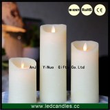3 pieces per set moving wick flameless ivory led wax Candle