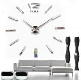 Wanduhr Tattoouhr stylische Designer Wandtattoo Silber