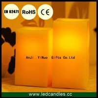 Set of 4 Battery Powered square rechargeable LED remote wax Candles