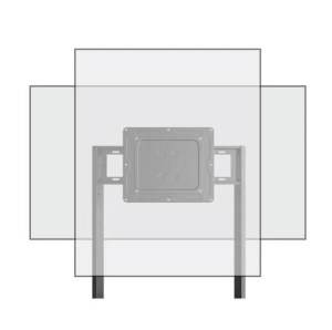 WH3301-F 55 Inch Swivel TV Rolling Floor Cart