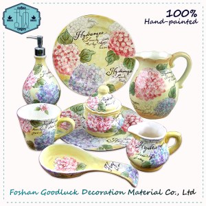 Royal Classic Hand Painted Hydrangea Fine Poland Ensemble de dîner en porcelaine