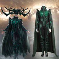 Movie Thor III Thor Ragnarok Hela Cosplay Costume  Women Halloween Custom Made
