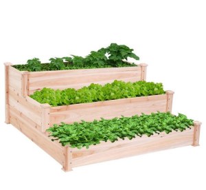 3 Tier Elevated Wooden Vegetable Garden Bed