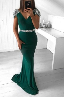 Green Mermaid Prom Dress
