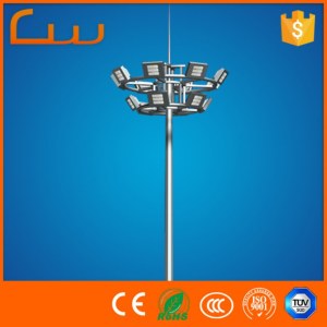Hot Zinc Galvanized 12M -30M high mast street light pole for football basketball tennis...