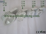 LED Downlight 12W à 67W, COB Chip,PF>0.9