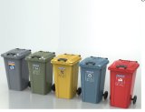 120L Outdoor wheeled metal dustbin