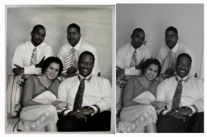 100% handpainted oil portrait painting of a happy family