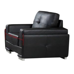 Yasurs™ Sectional Black bonded leather single-seat sofa