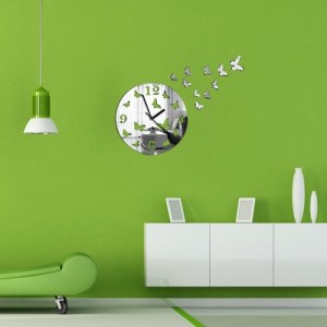 Wanduhren DIY Spiegel Wanduhr Schmetterling