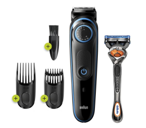 BRAUN Tondeuse à barbe BT5340 avec 2 accessoires et rasoir ProGlide de Gillette (Noir)