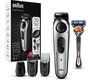 BRAUN Tondeuse à barbe BT5365 +3 accessoires et rasoir ProGlide de Gillette (Argent)
