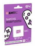 EMTEC 64GB microSDXC UHS-I U3 V30 Gaming Memory Card (Violet)