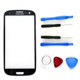 Samsung S3 i9300 Display Glas Ersatzglas+Werkzeug Set blau