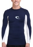 Mens Long Sleeve Rashguards Swim T-Shirts Top UV Surf Wear