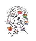 8 Cups Metal Ferris Wheel Cupcake Holder With Black Powder Coating