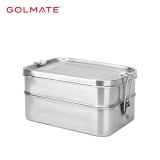 304 Stainless Steel Double Layer Leak Proof Classic Lunch Box Food Container