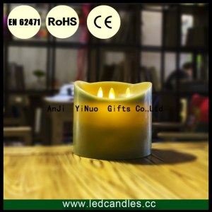 Luminara rechargeable scented LED moving flame Pillar Candle in Green