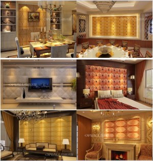 Gorgeous 3D leather carved wall panels