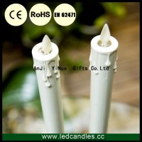 White Dripping flickering LED taper candles