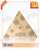 Triangular cheese chopping board with pattern on surface