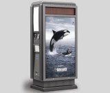 Outdoor advertising lightbox with trashcan F-04