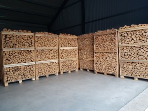 Bon bois de chauffage sec en hêtre/chêne sur palettes/bois de chauffage en chêne séché, bois de...