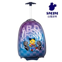 Purple Shanmao Oval Shape Childrens Trolley Case,Kids Luggage On Wheels,Cute Kids Suitcase