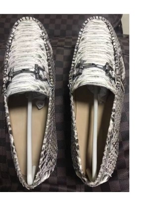 Importé en cuir véritable python cuir manches orteil chaussures décontracté sans lacet chaussures...